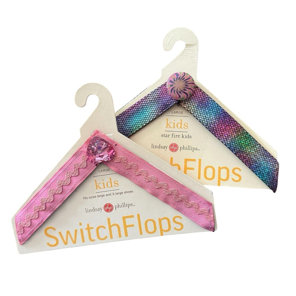 Lindsay Phillips Kids Switch Flops Lot of 2 Large Star Fire Belinda